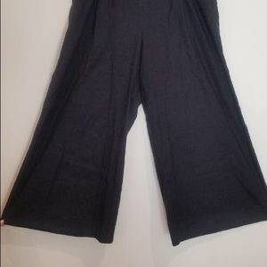 Linen Wide-Leg Cropped Pant